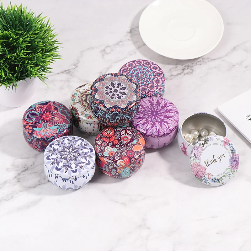 8 Styles Drum-shaped Candy Cookie Box Festive Party Supplies Rose Tea Pot Tin Small Fresh Home Garden Personality | Дом и сад
