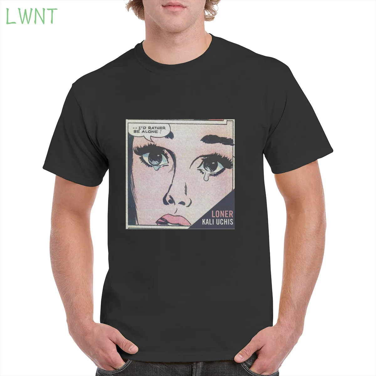 

100% Cotton Kali Uchis I'd Rather Be Alone Tshirt Top Harajuku Aesthetic Tshirt Oversized clothes Female/Man