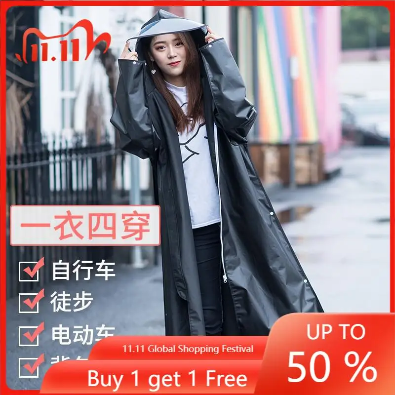 

4-in-1 Raincoat Hiking Adult One-Piece Raincoat Fashion Transparent Outdoor Multi-Functional Poncho Electric Car Rain Clothes