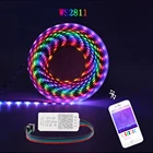 Пиксельная полноцветная светодиодная ленсветильник WS2811 5050 RGB SP110E, Управление по Bluetooth, 60 светодиодов, 12 В постоянного тока