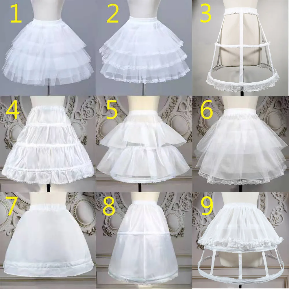 

E JUE SHUNG Girl Wedding Petticoat Cosplay Party Short Dress Underskirt Jupon Enfant Lolita Ballet Tutu Skirt Crinoline Slit
