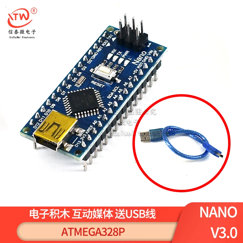 Плата разработчика XTWduino Nano V3.0 ATMEGA328P CH340