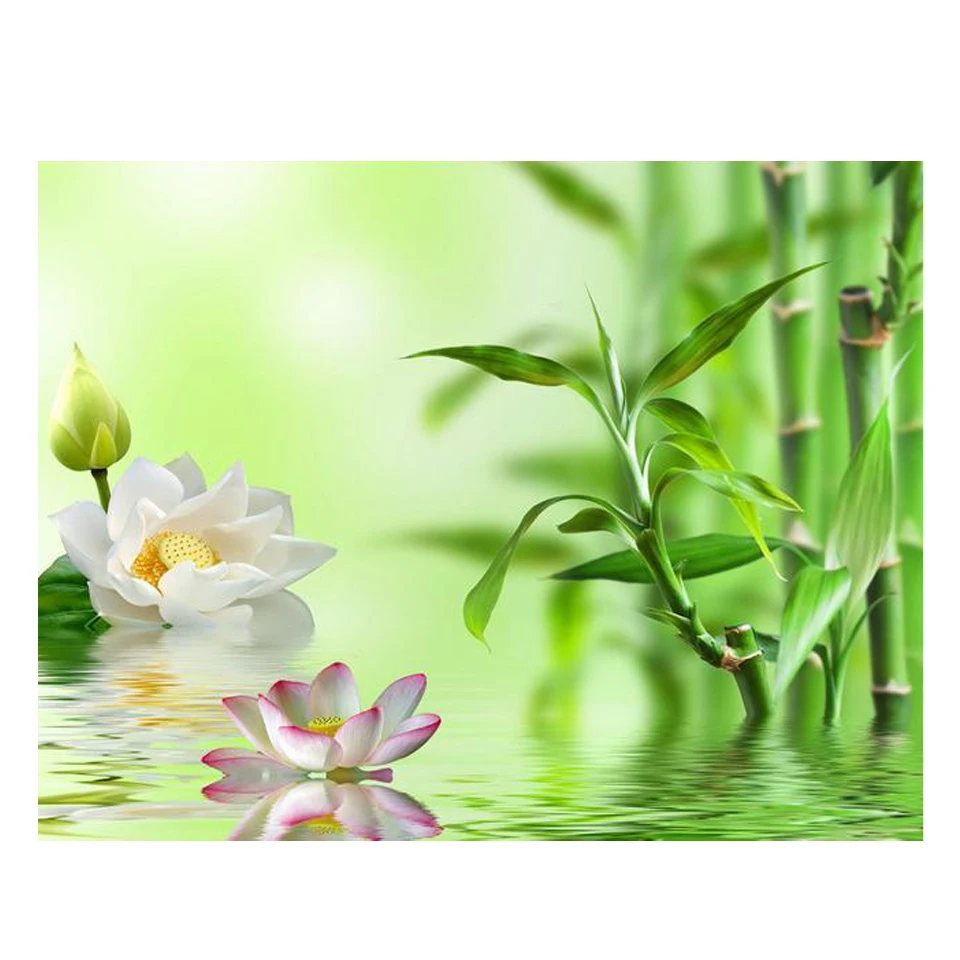 Алмазная 5D Вышивка сделай сам полноразмерная картина с изображением лотоса и