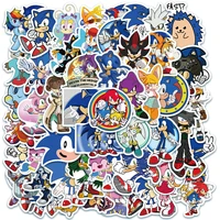 50pcs pack anime sonic game stickers diy motorcycle travel luggage guitar skateboard cool cartoon decal sticker kids toy gift