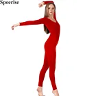 Женский костюм из спандекса speerise, танцевальный костюм для йоги, балета с длинным рукавом, нейлоновый купальник, тренировочный комбинезон