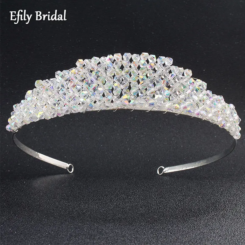 

Efily Crystal Wedding Crown Bridal Silver Color Tiaras and Crowns for Women Hair Jewelry Party Bride Headpiece Bridesmaid Gift