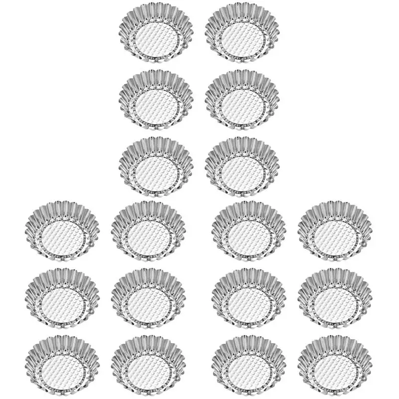 

18 Pcs Egg Tart Molds Stainless Steel Cake Reusable Baking Molds (Assorted Color)