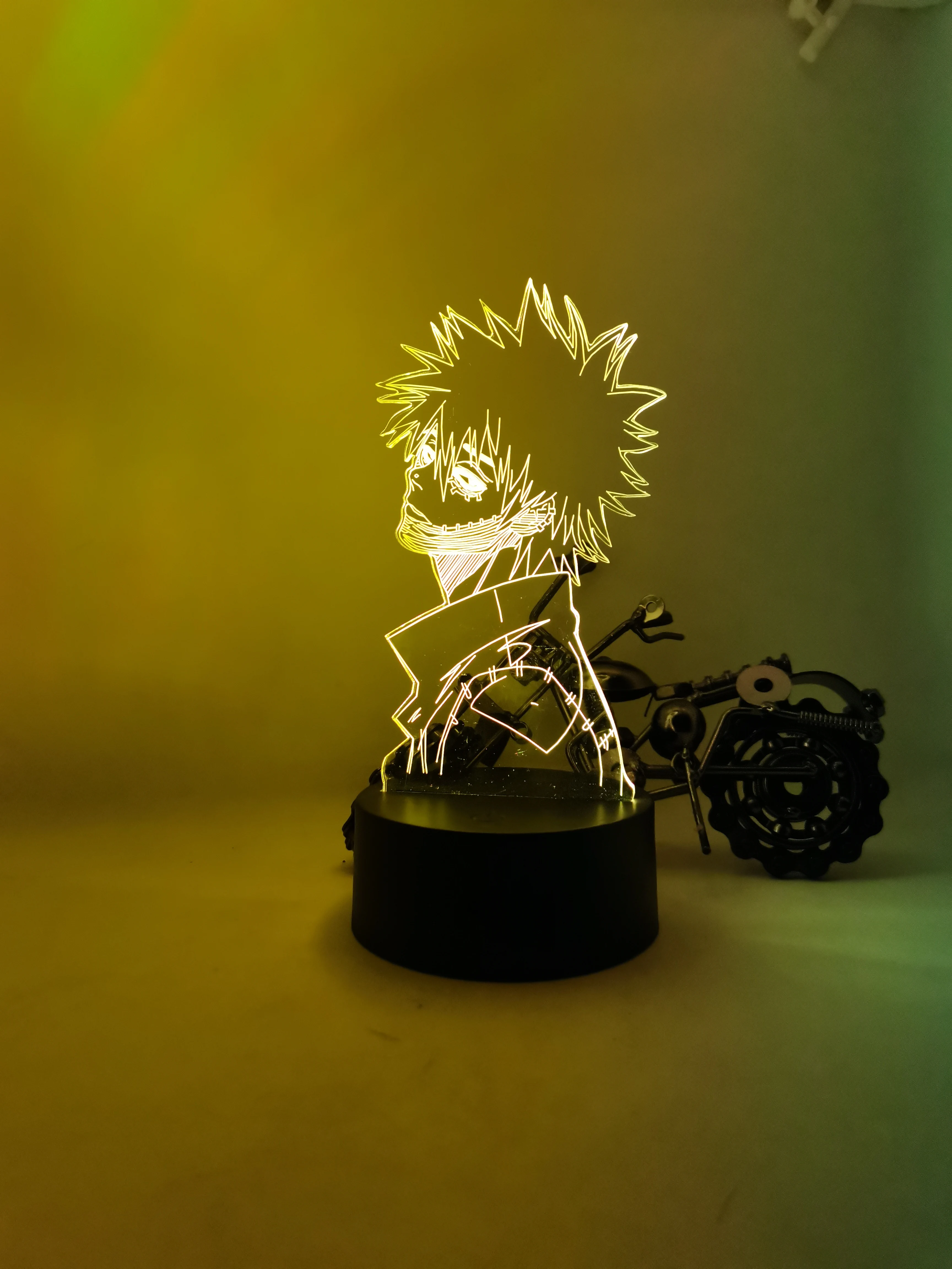 Акриловый 3d лампа с героями из мультфильма Мой герой Dabi светодиодный светильник
