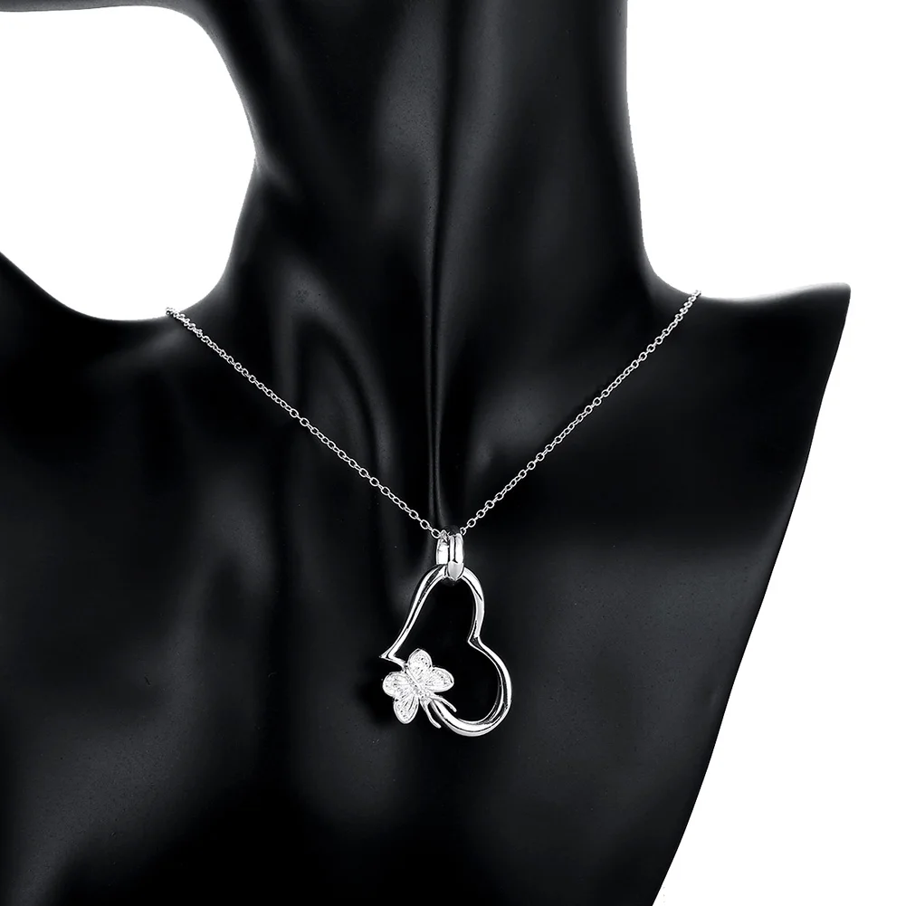 

INALIS Fine Butterfly Simple Pendant Heart-shaped Silver Color Chain Necklaces For Women Fashionable Jewelry Gift Best Selling