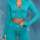 Vnazvnasi 2021 Бесшовные женские футболки для йоги с длинным рукавом женские свободные спортивные топы на молнии