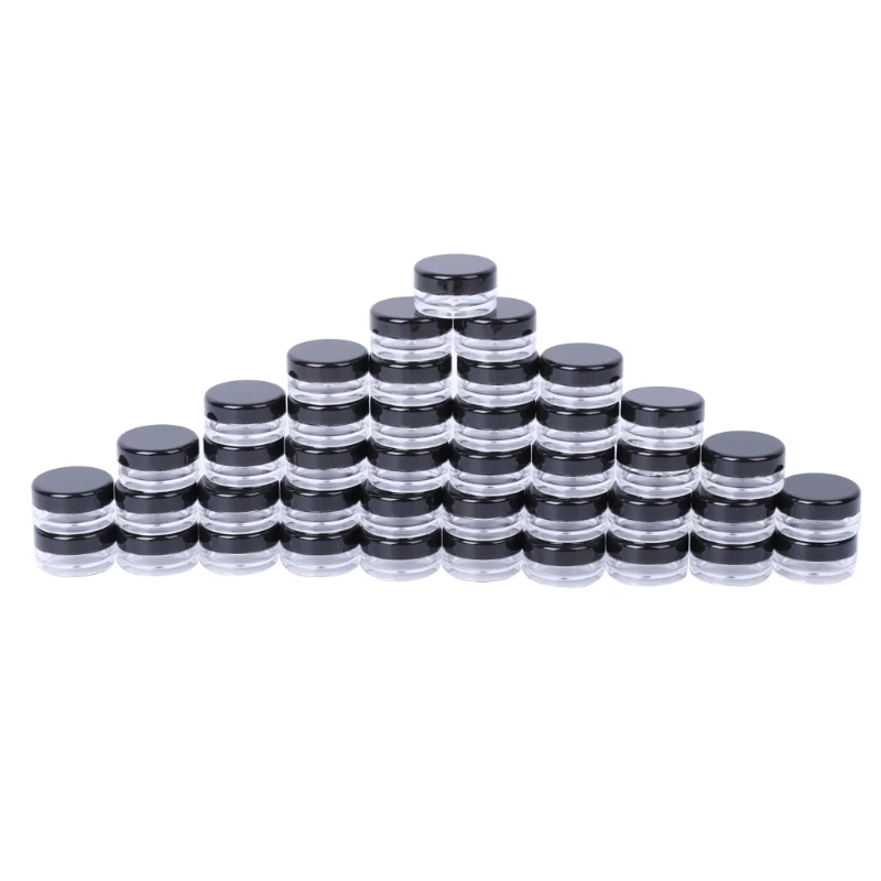 

50Pcs Make Up Jar Cosmetic Sample Empty Container Plastic Round Lid Small Bottle