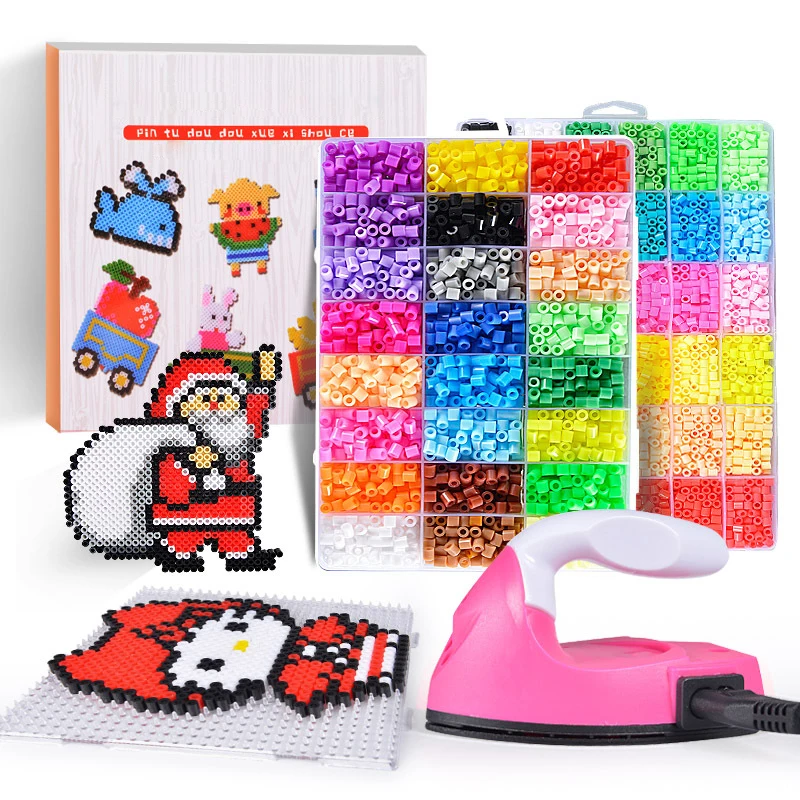 6800 шт 5 мм набор шариков Хама/бисер Perler DIY Интеллектуальные развивающие игрушки для рукоделия головоломки пиксель головоломка+ Инструменты+ аксессуары