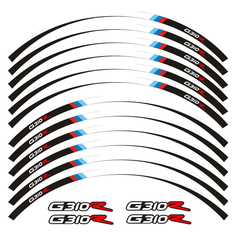 

New high quality 12 Pcs Fit Motorcycle Wheel Sticker stripe Reflective Rim For BMW G310R