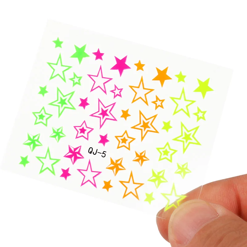 6 шт. блестящие светящиеся наклейки для ногтей флуоресцентный ноготь неоновые