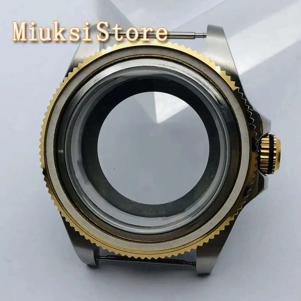 Чехол-накладка из сапфирового стекла 43 мм серебристо-золотистый прозрачный