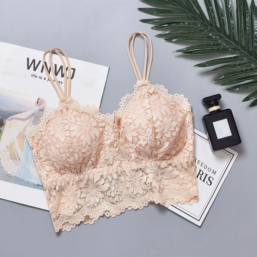 Женский кружевной бюстгальтер с чашками пуш-ап
