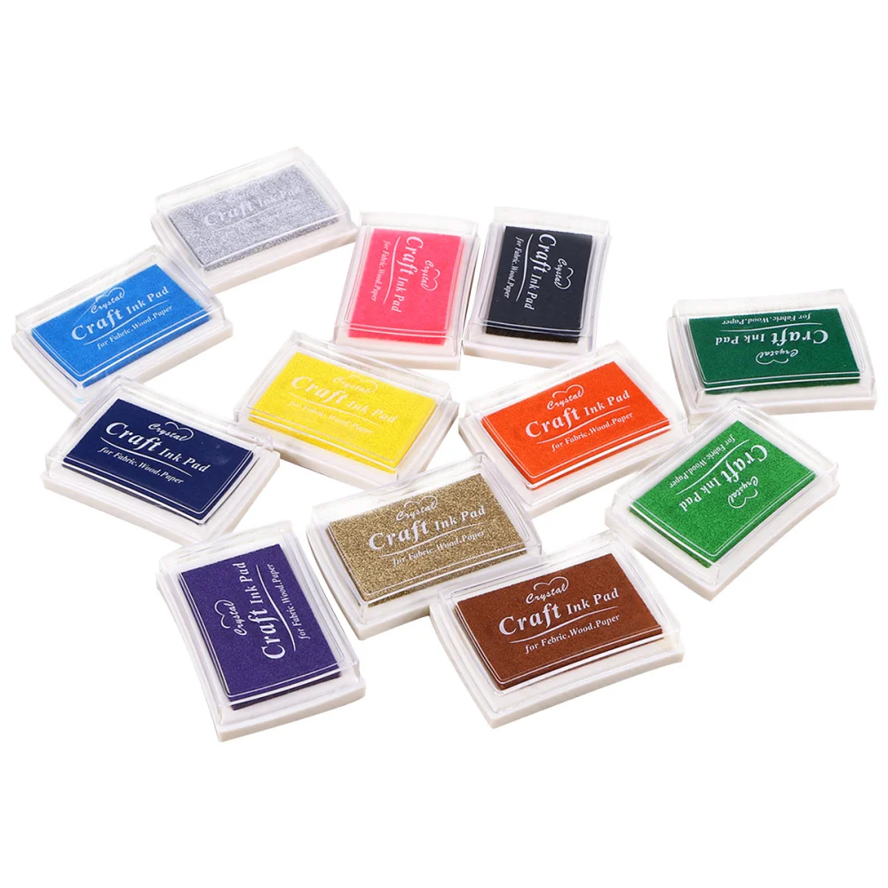 

12pcs Multi-colored Giant Ink Pads Stamp Pads for DIY Craft DIY Ink Pad Set