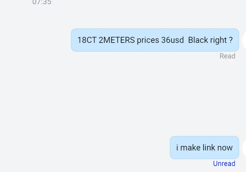 

18CT 2METERS prices 36usd Black