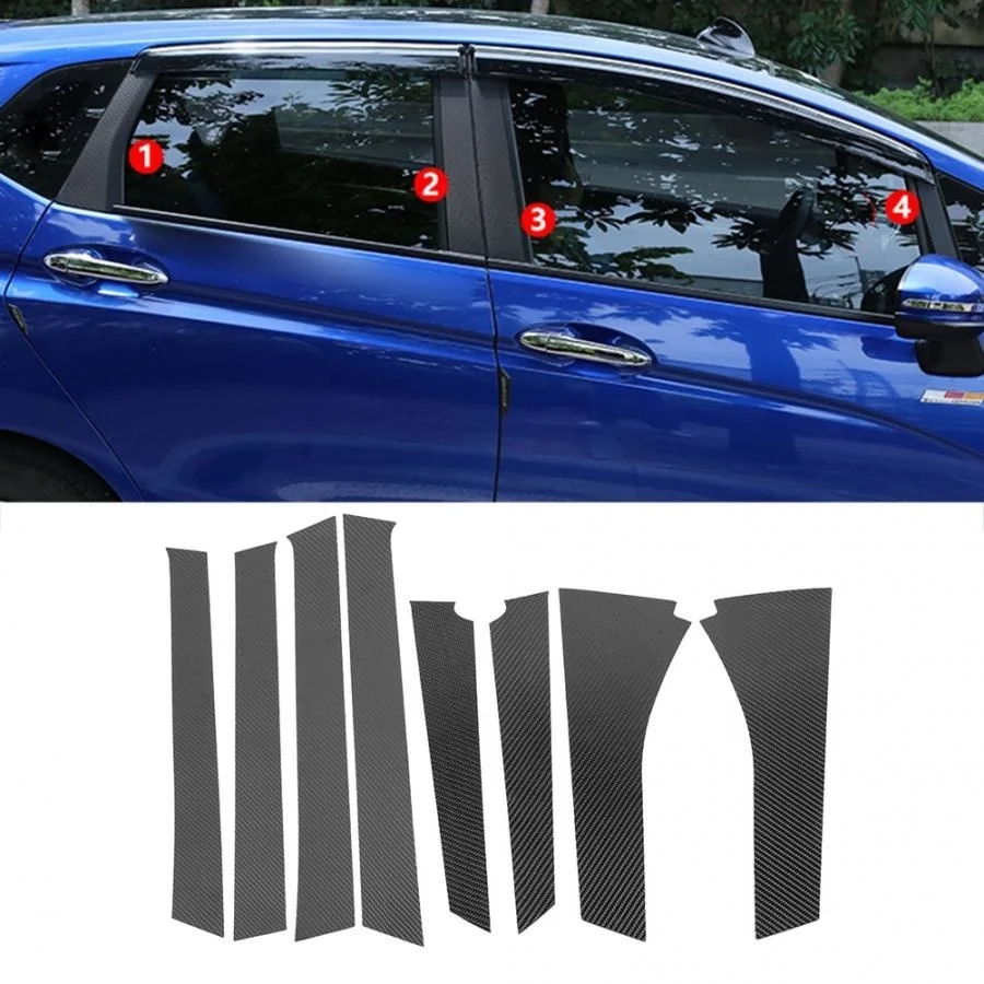 

8 шт., наклейки из углеродного волокна для автомобиля Honda Fit 14-18