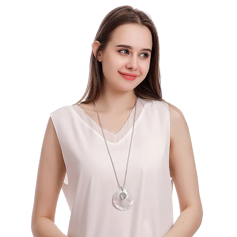 ELOHYI длинное матовое ожерелье для женщин винтажное яркое женское модное