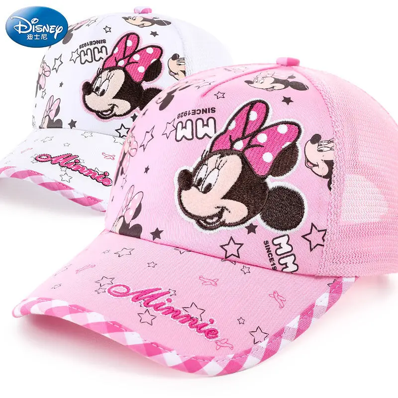 

Disney Minnie cartoon anime children baseball cap cotton Sun shade winter hat Girl Boy Kid Hats Women's hat Adjustable kpop cap