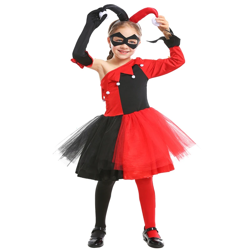 Для девочек Карнавальный костюм хентай клоуна на Хеллоуин Джокер Косплэй