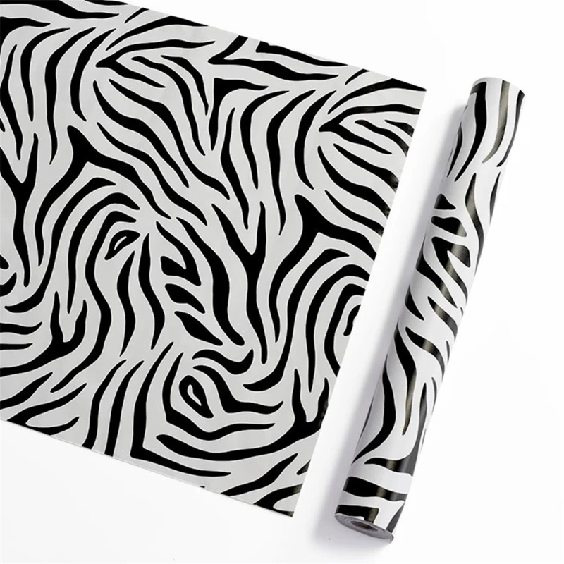 

Modern 45cmx10m PVC Black White Striped Self-adhesive Wallpaper Contract Wall Sticker for Kitchen Bathroom Furniture Hou