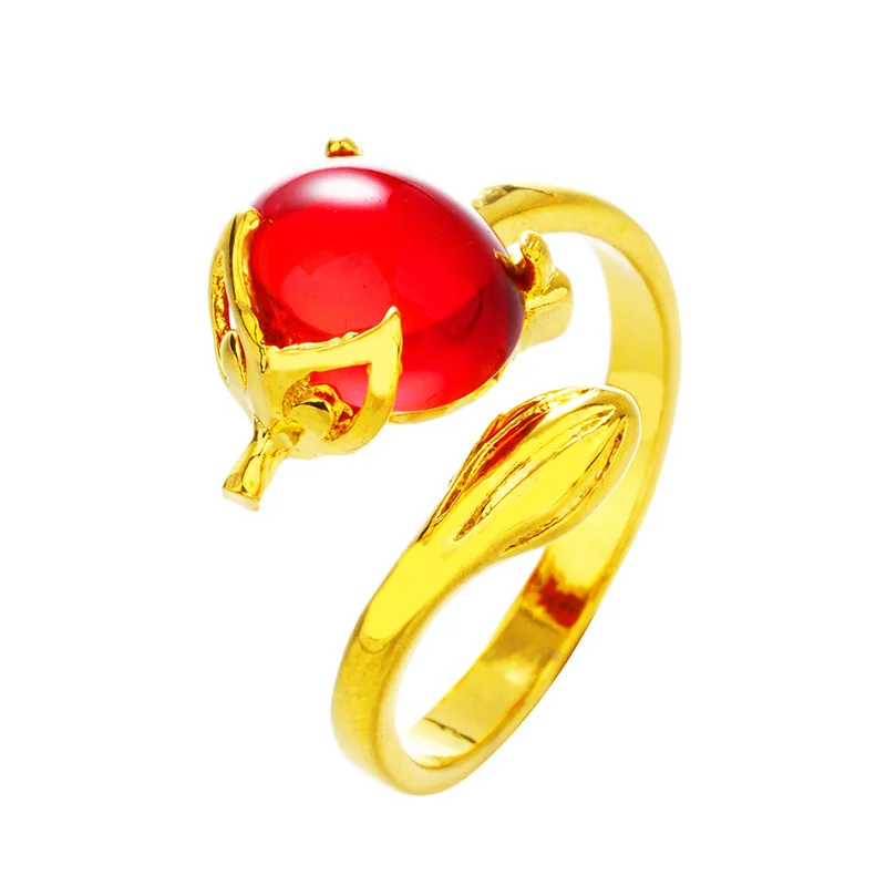 Новые Модные Винтажные кольца с медным покрытием в форме лисы для женщин красным