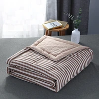 new thin stripe plaid summer washed air conditioning quilt soft breathable blanket comforter cover
