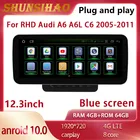 ShunSihao Snapdragon GPS navi Blu ray для A6 A6L C6 12,3-2005 автостерео радио carplay видеоплеер android все в одном