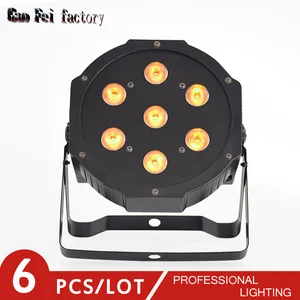 DJ светильник s Dmx управление Lyre светодиодная лампа 7x12 Вт RGBW 4 в 1 с 8 каналами Led Flat Par Светильник для свадьбы Рождества семейвечерние