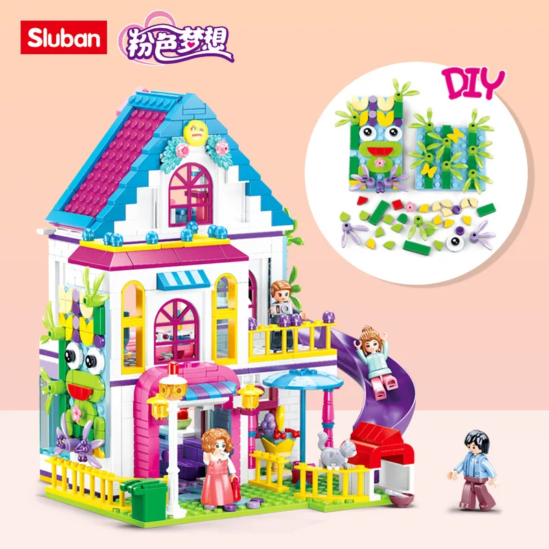 2021 г. креативный город уличный вид озеро сердце вилла строительные блоки кирпичи