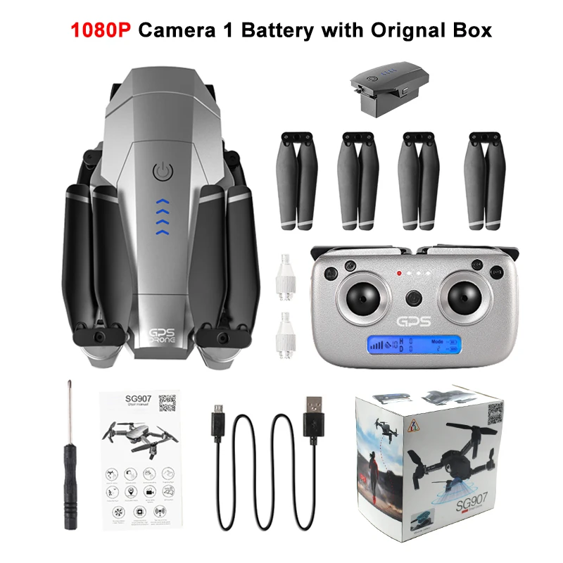 SG907 1080P 1B BX SG907 gps Дрон с 4K HD регулируемой камерой Широкий угол 5G wifi FPV RC Квадрокоптер Профессиональный складной Дрон E520S E58 - Цвет: SG907 1080P 1B BX