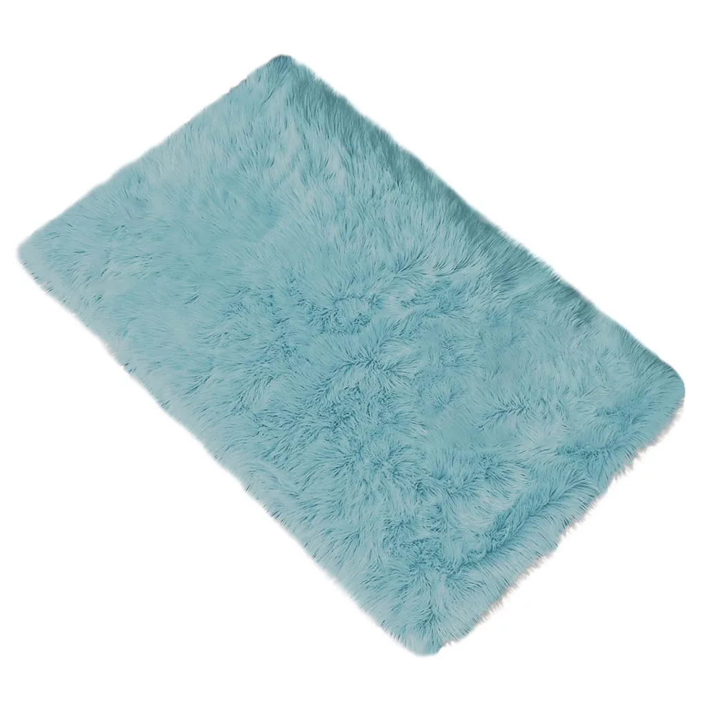 Белый меховой прикроватный коврик спальня с милой имитацией шерсти ковер окно