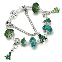 yexcodes candy green beaded charm lucky bracelet childrens christmas gifts childrens holiday love silver plated bracelet