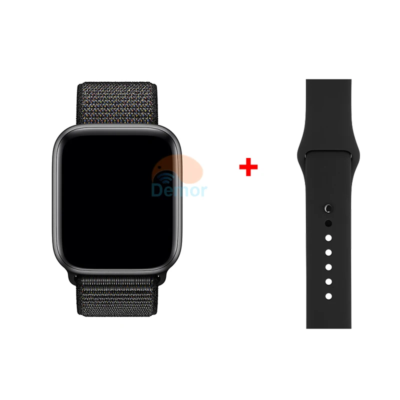DEMOR IWO 11 gps умные часы серии 5 44 мм монитор сердечного ритма MTK2503 спортивные умные часы для Apple iOS 9 iPhone 10 X Android телефон - Цвет: Black Loop