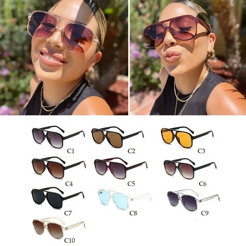 

Солнцезащитные очки-авиаторы большого размера для мужчин и женщин, брендовые винтажные солнечные очки в желтом цвете, в стиле знаменитосте...