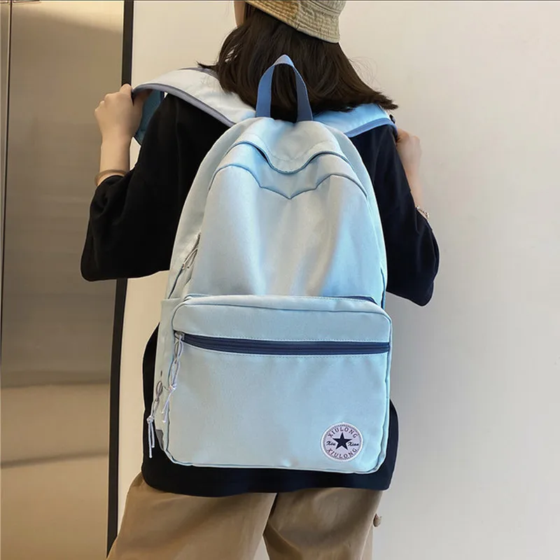

High Student School Bags for Teenage Girls Backpack Women Large Nylon Schoolbag Female Bookbag 2021