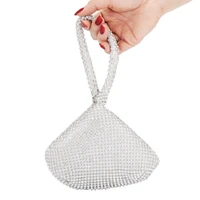 shining bead wristlets purse clutch handbag for women bridal wedding zipper chain phone wallet crossbody shoulder evening bags