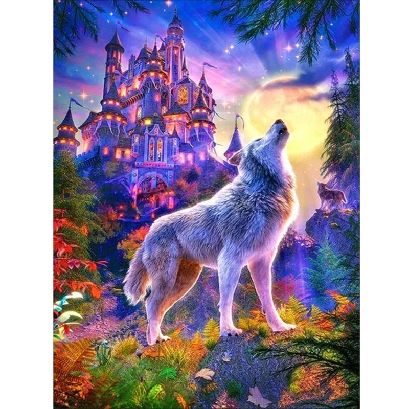 

5D DIY Full Square Round Resin Diamond Painting Wolf Animals Cross Stitch Embroidery Mosaic New Arrival Fall Decor