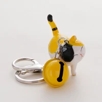 creative multicolor resin doll cartoon kitten bell keychain fashion female charter car key pendant manufacturer spot
