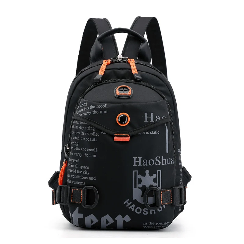 Black Backpack Мужская повседневная задняя упаковка новая водонепроницаемая нейлоновая сумка для путешествий Мужская школьная сумка для мальчиков-подростков - Цвет: Black Backpack