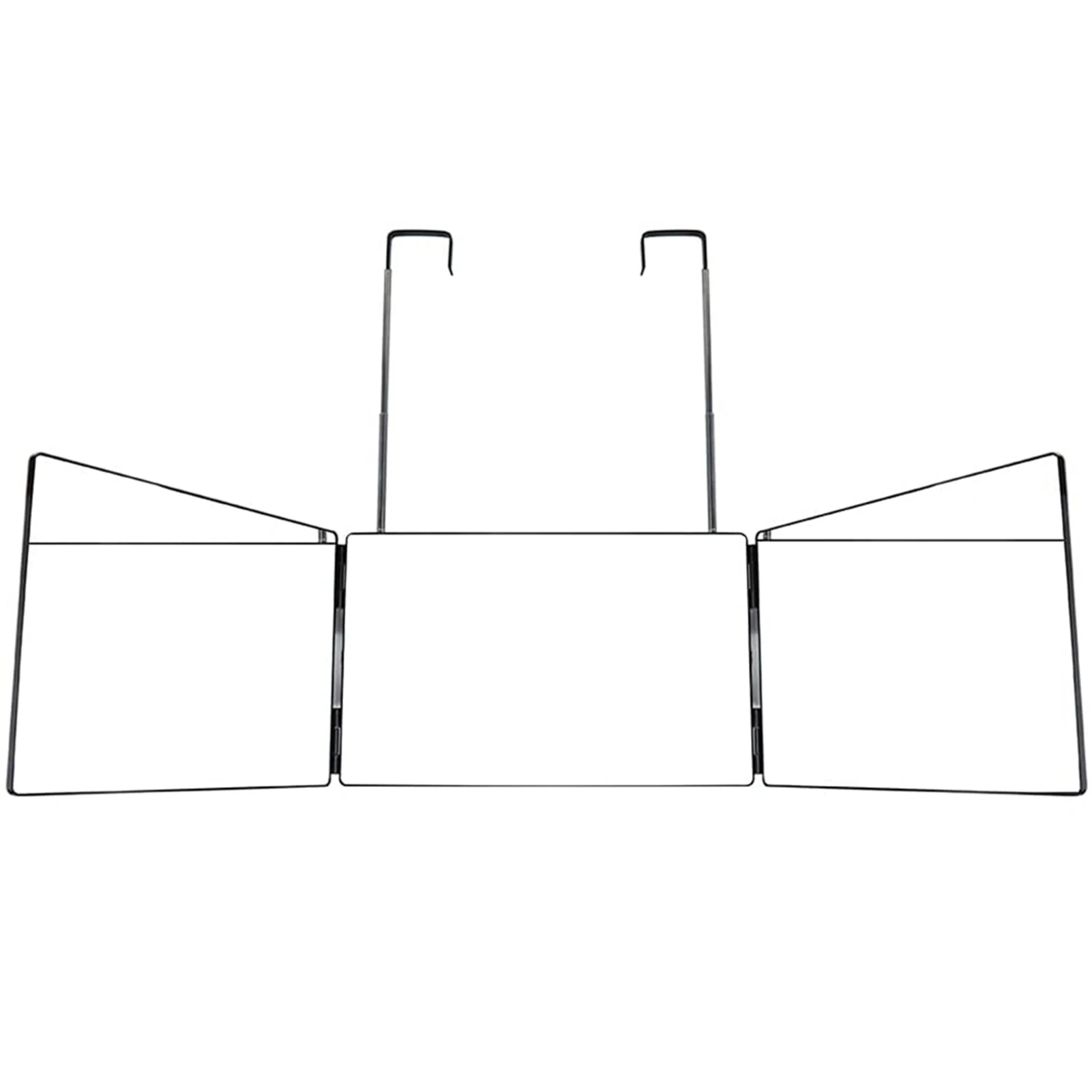 

Telescopic Hanging Trifold Makeup Mirror Portable Adjustable DIY Haircut Tool for Bathroom Bedroom Living Room TK-ing