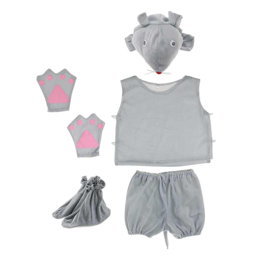 

5 Pcs Unisex Kids Animal Mouse Pajamas Cosplay Costume Nightwear