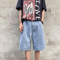 shorts mens 2021 summer hong kong style new loose student straight wide leg casual five point pants korean jeans