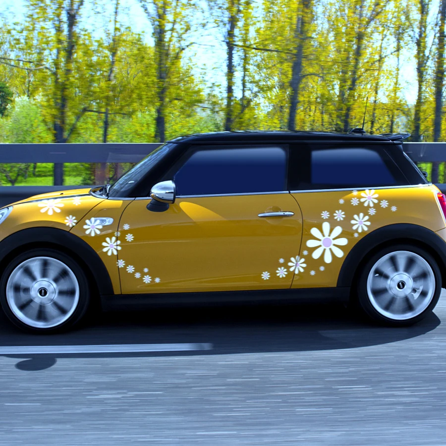 Белый ромашки с розовыми фиолетовыми лепестками цветов графическая виниловая