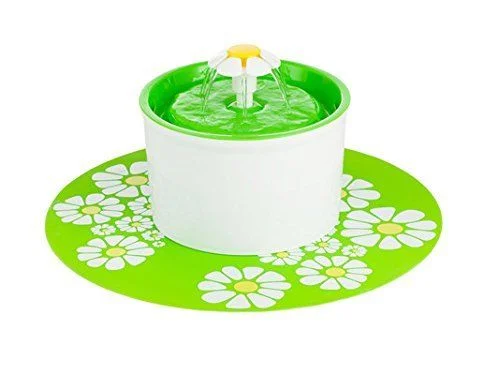 Green with mat Автоматический фонтан для воды для кошек, автоматический диспенсер для питьевой воды, питатель для кошек, миска для воды, фильтрующие товары для домашних животных, 1,6л, кормушки поилки для собак - Цвет: Green with mat