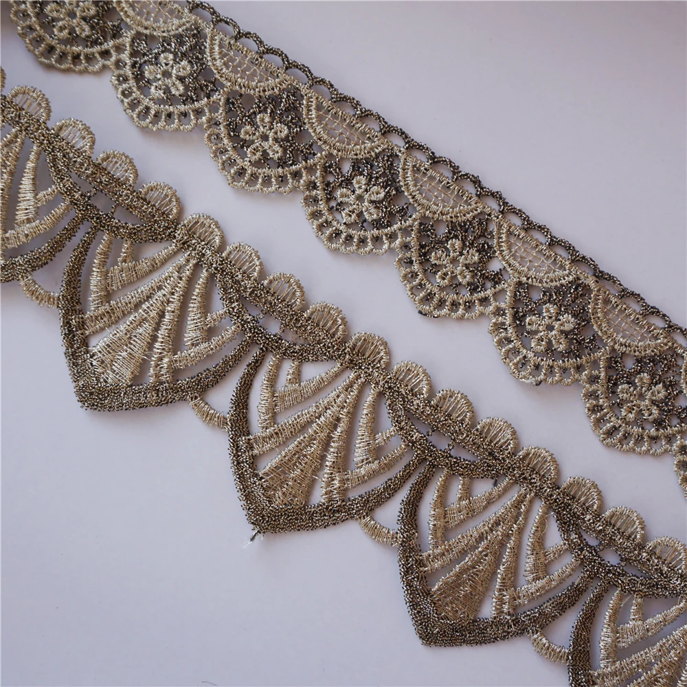 

Cusack 13 meter Gold Line Lace Trim Ribbon for Costume Home Textiles Trimmings DIY Crafts High Quality