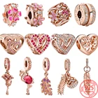 Подлинная искусственная Серебряная роза, бриллиантовый очаровательный баррель с ПАВЕ, подходит для брендовых браслетов и ожерелий 3 мм, ювелирные изделия сделай сам для девушек