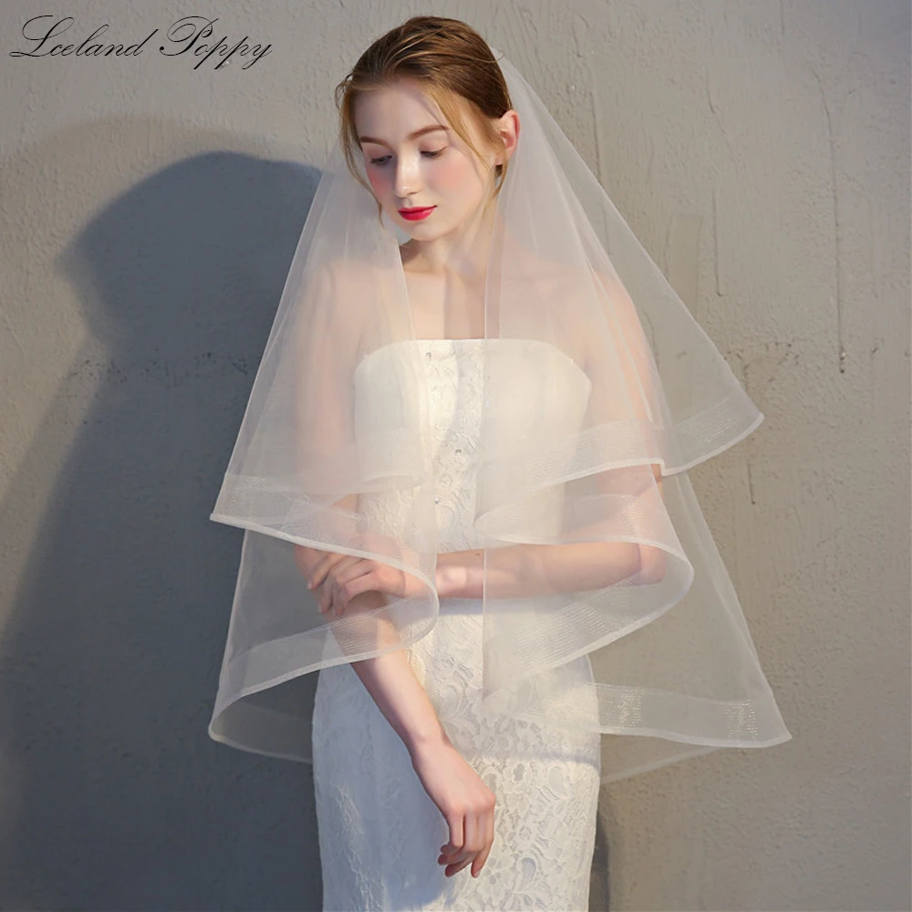 

Lceland Poppy Женская белая/Слоновая огранка/ленточный край искусственная коленка длина кончика пальца свадебная фата для невесты